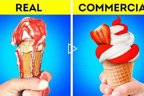 FOOD IN COMMERCIALS vs IN REAL LIFE || Commercial Tricks and Photo Hacks