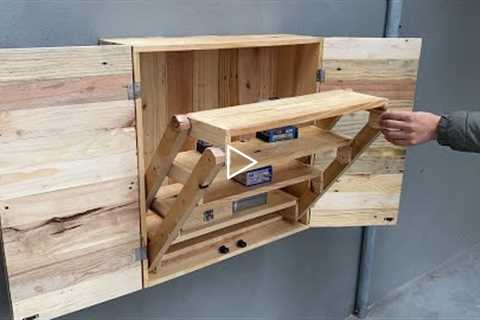 Creative And Unique Woodworking Projects // Build A CabinetThat Combines A Very Smart Folding Table
