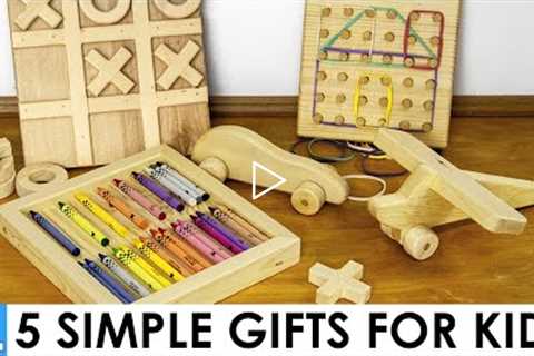 🎁 5 Simple Gifts Made from Wood for Kids // DIY woodworking