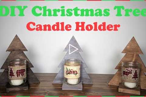 DIY Wooden Christmas Tree Candle Holder - Easy Woodworking Project