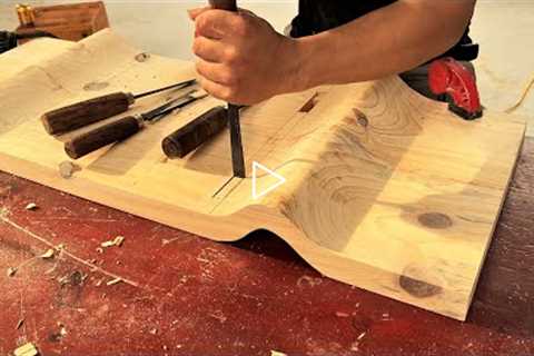 Extremely Ingenious Skills Curved Woodworking Craft Worker || Table Living Room Wood Furniture