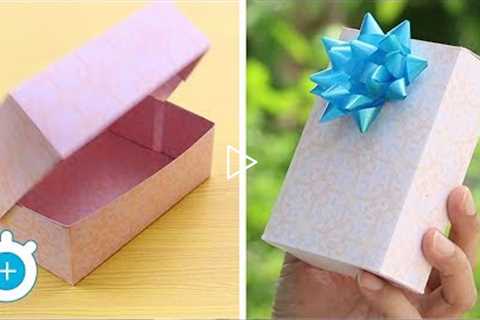 How to make a paper gift box with lid - Easy! | LampZoom