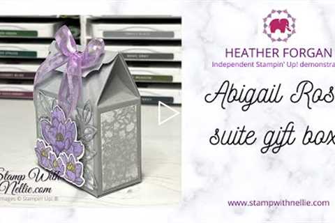 How to make a pretty little gift box with a fold over flap, ribbon closure & Cottage Rose bundle