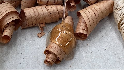Add Epoxy Resin to your hand planer dregs and the magic unfolds. / woodworking tips