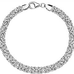 Miabella 925 Sterling Silver Italian Byzantine Bracelet for Women, Handmade in Italy