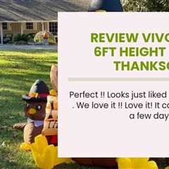 Review VIVOHOME 6ft Height Happy Thanksgiving Inflatable LED Lighted Turkey Family Blow up Outd…