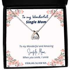 To my Single Mom, when you smile, I smile - Wishbone Dancing Necklace. Model