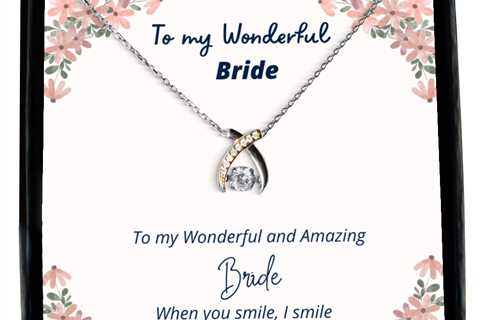 To my Bride, when you smile, I smile - Wishbone Dancing Necklace. Model 64037