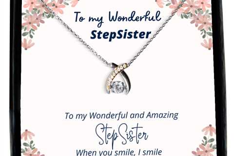 To my StepSister, when you smile, I smile - Wishbone Dancing Necklace. Model