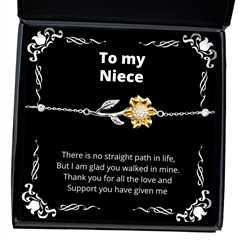 To my Niece, No straight path in life - Sunflower Bracelet. Model 64042
