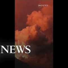 Remarkable footage shows Italy''''s Stromboli volcano erupting clouds of ash