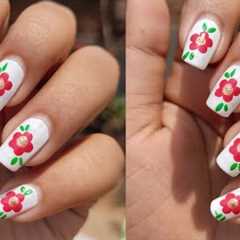 Beautiful flowers nail art💅💅 Easy DIY nail art just using household items❤ 💚