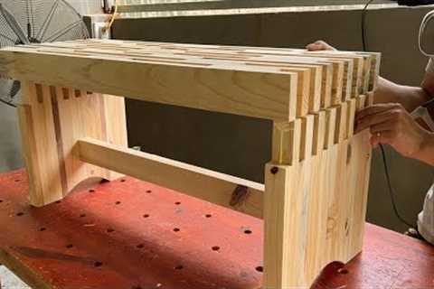 Awesome DIY Wood Projects For Absolute Beginners // Build A Simple Bench Out Of Small Wood