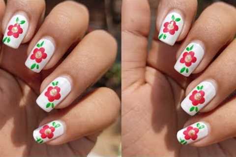 Beautiful flowers nail art💅💅 Easy DIY nail art just using household items❤ 💚